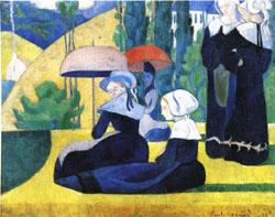 Emile Bernard Breton Women with Parasols